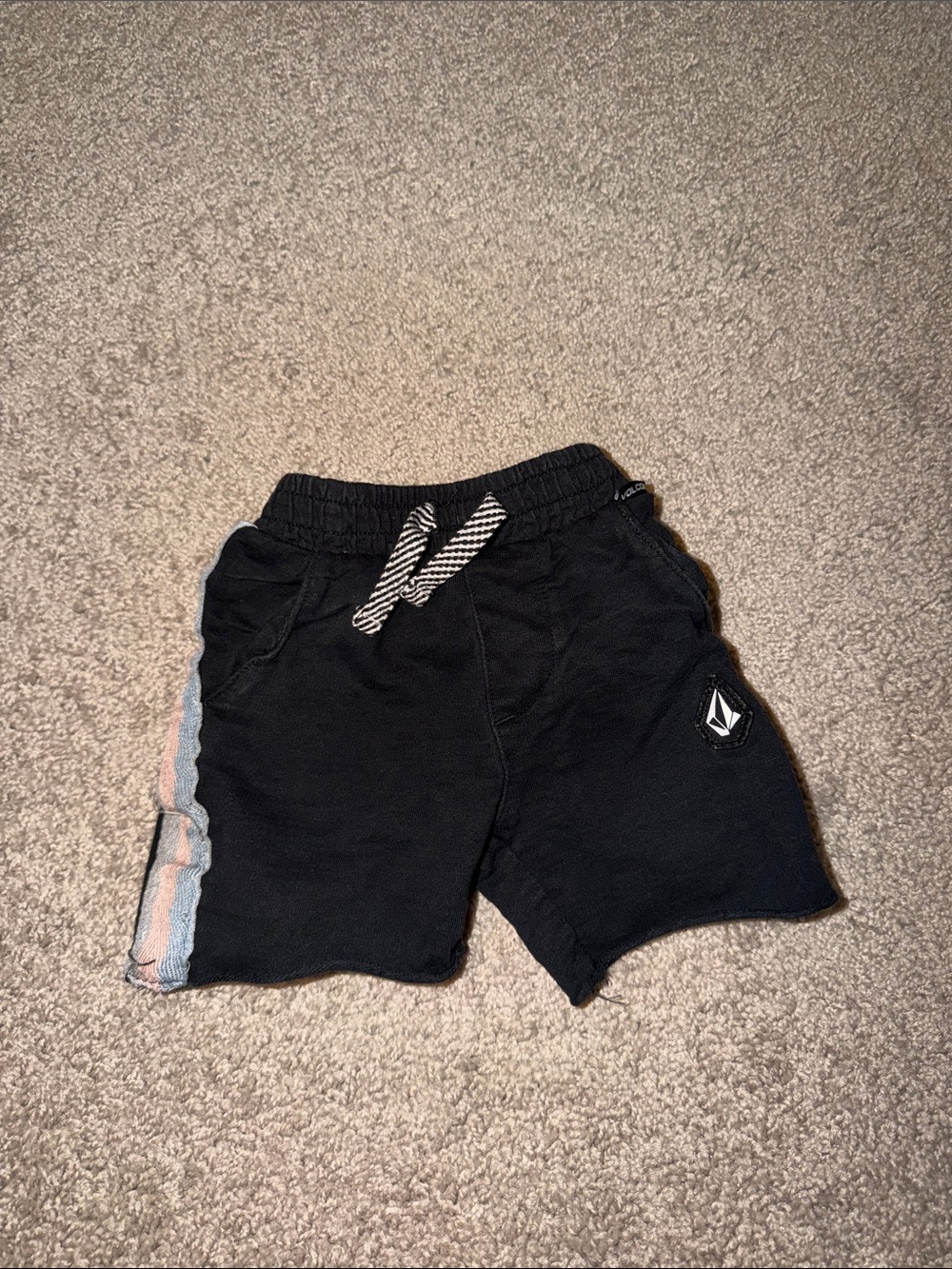 Volcom Black Kids Shorts with Stripe Detail